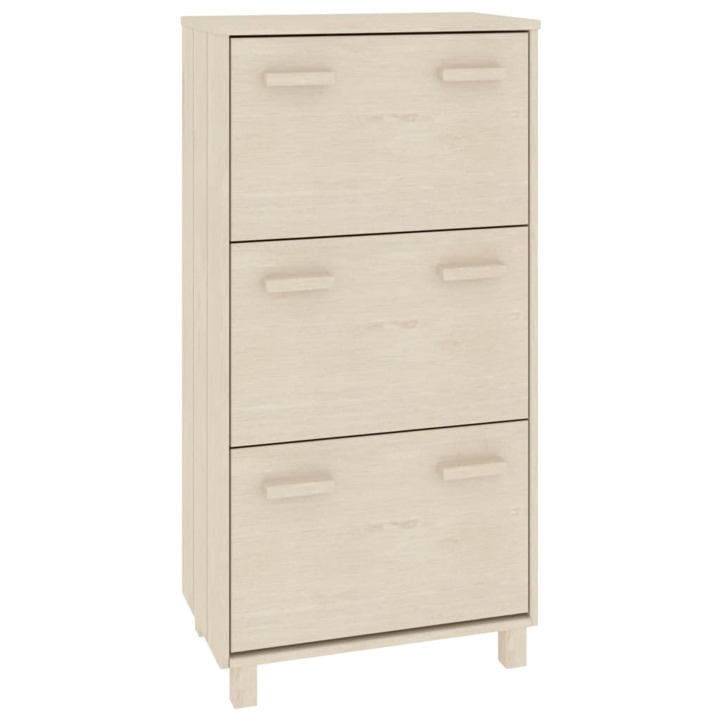 Shoe Cabinet "HAMAR" Honey Brown 59.5x35x117 cm Solid Wood Pine