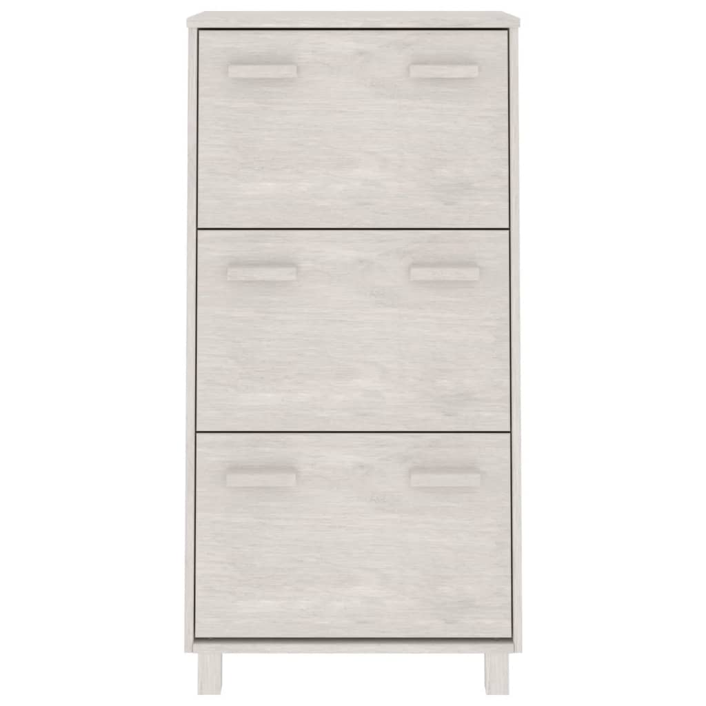 Shoe Cabinet "HAMAR" White 59.5x35x117 cm Solid Wood Pine