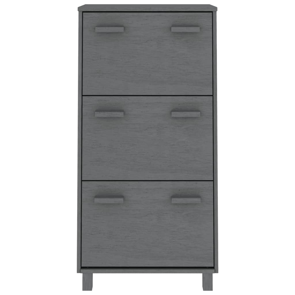 Shoe Cabinet "HAMAR" Dark Grey 59.5x35x117 cm Solid Wood Pine
