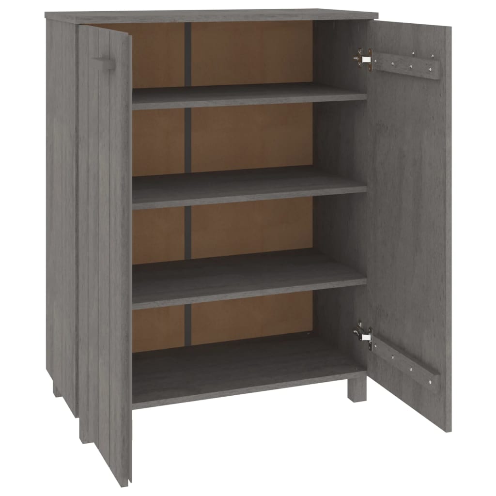 Shoe Cabinet "HAMAR" Light Grey 85x40x108 cm Solid Wood Pine