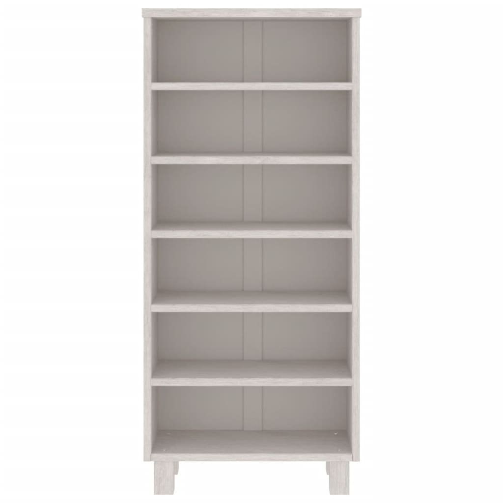 CD Cabinet "HAMAR" White 45x18x100 cm Solid Wood Pine