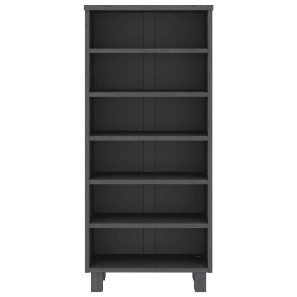 CD Cabinet "HAMAR" Dark Grey 45x18x100 cm Solid Wood Pine