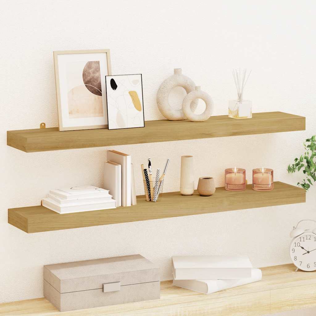 Wall Shelves 2 pcs 90x15x4 cm Solid Wood Teak