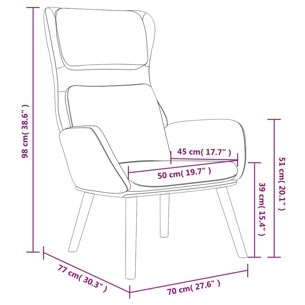 Relaxing Chair Light Grey Velvet