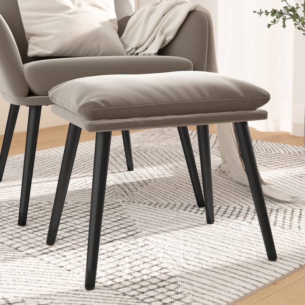 Footstool Light Grey 45x29.5x35 cm Velvet