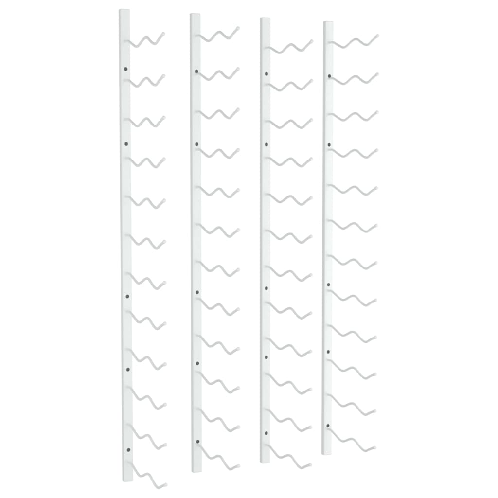 Wall Mounted Wine Rack for 24 Bottles 2 pcs White Iron