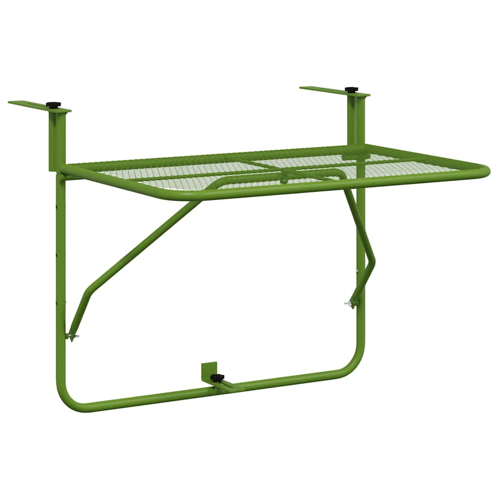 Balcony Table Green 60x40 cm Steel