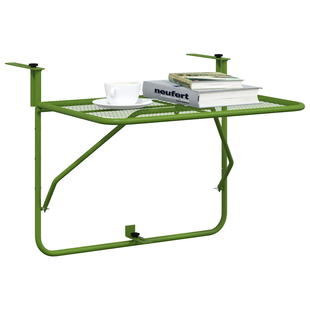 Balcony Table Green 60x40 cm Steel