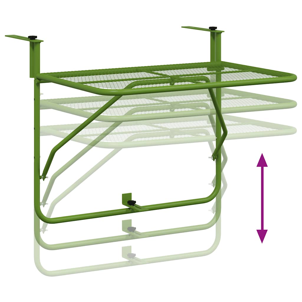 Balcony Table Green 60x40 cm Steel