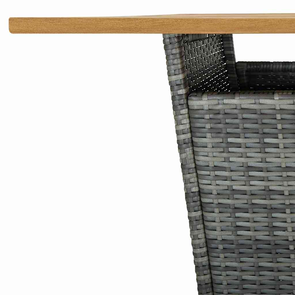 3 Piece Garden Bar Set with Cushions Poly Rattan Grey