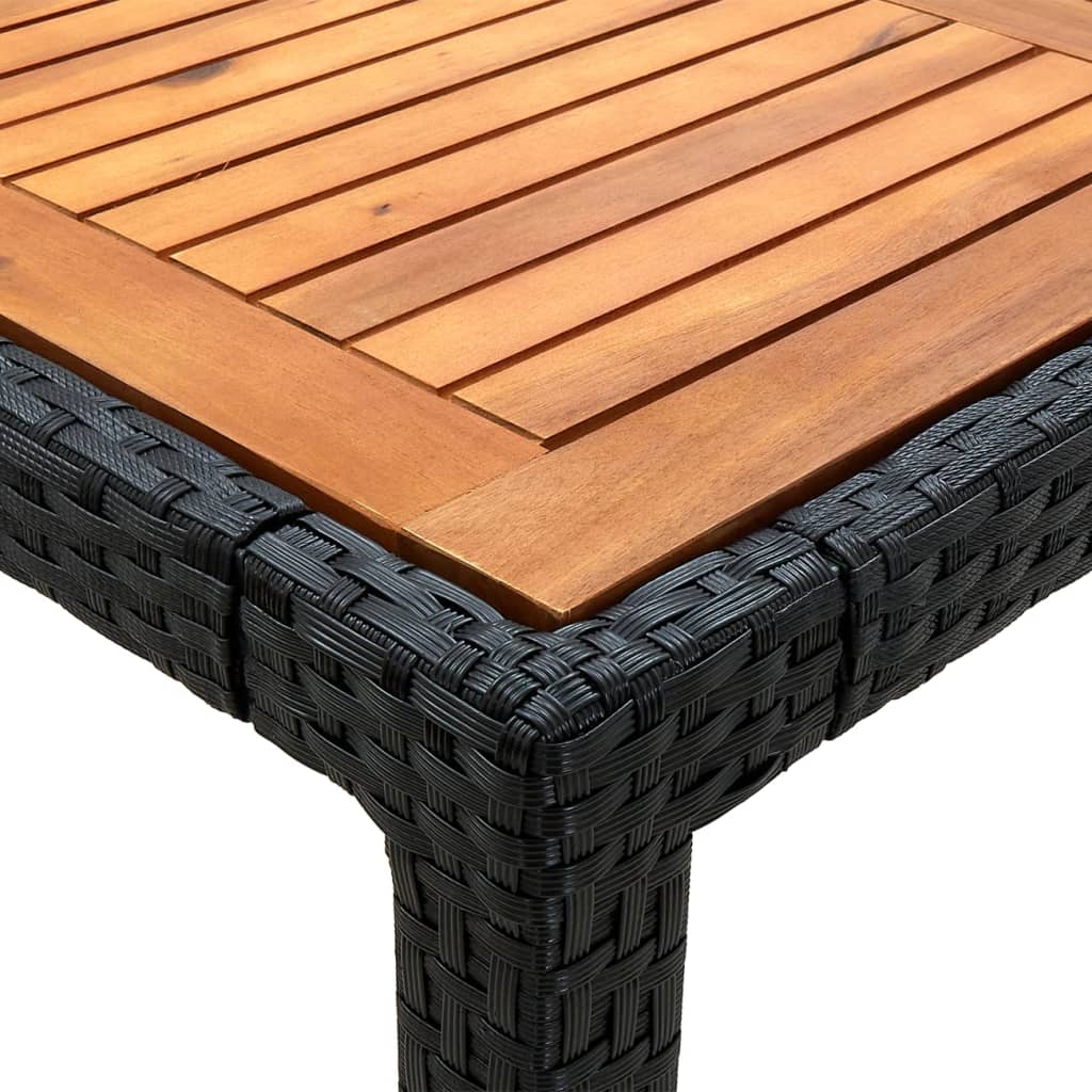 9 Piece Outdoor Dining Set with Cushions Poly Rattan Black
