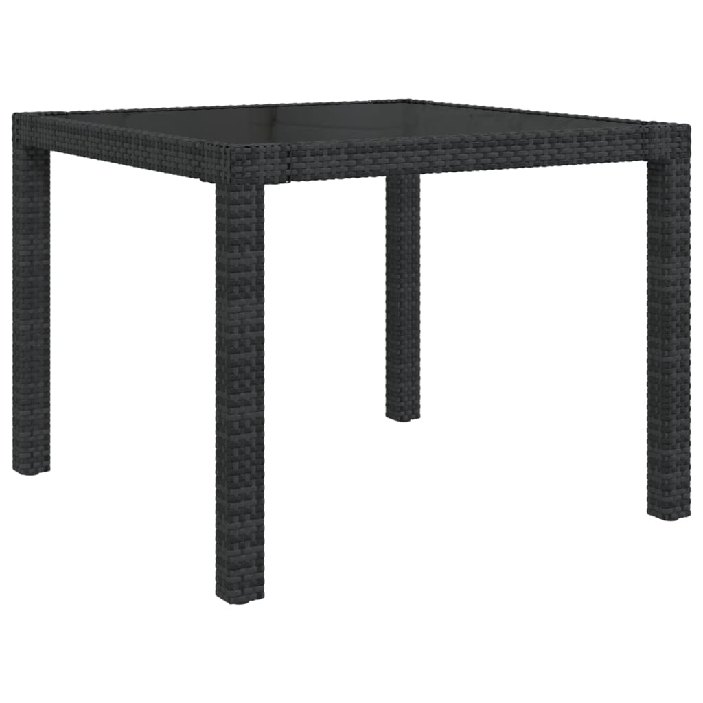 3 Piece Outdoor Dining Set with Cushions Poly Rattan Black