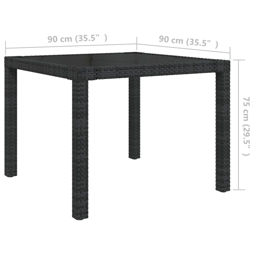 3 Piece Outdoor Dining Set with Cushions Poly Rattan Black