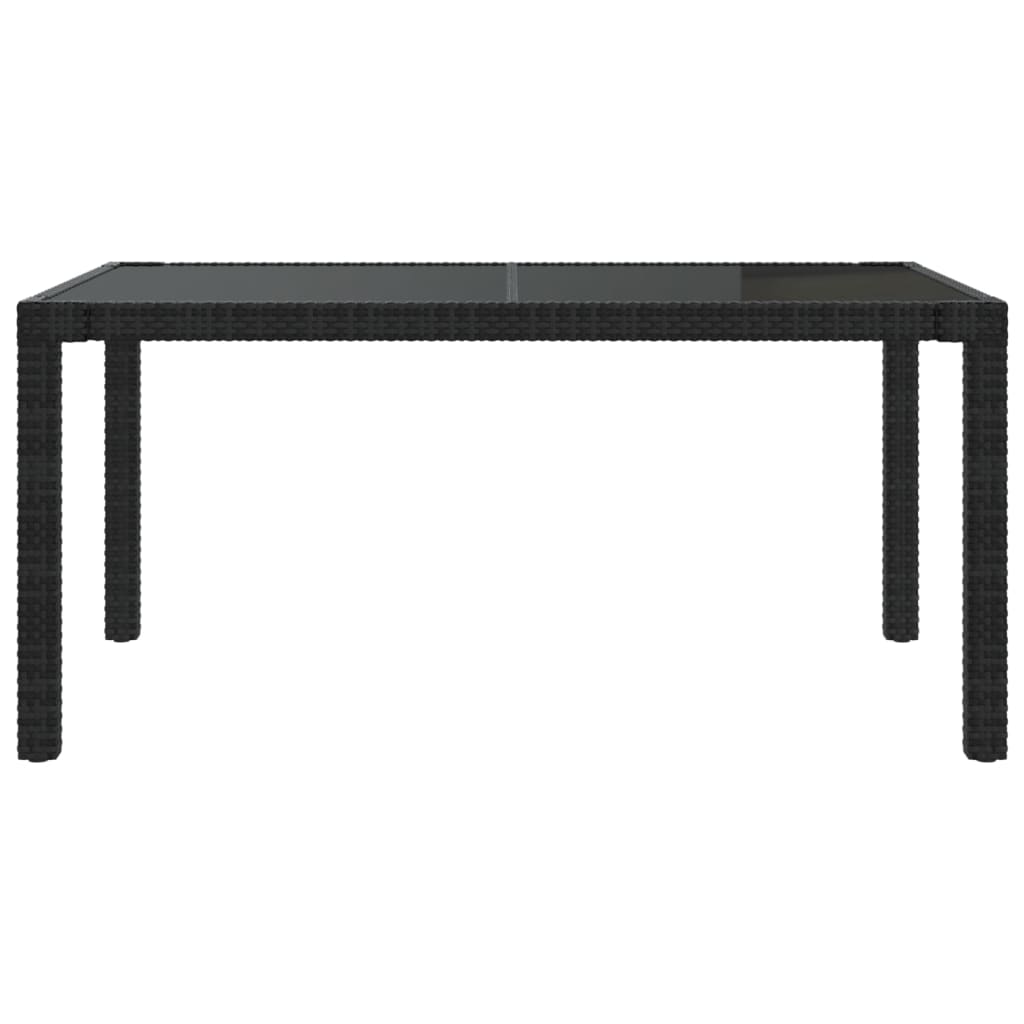 7 Piece Outdoor Dining Set with Cushions Poly Rattan Black