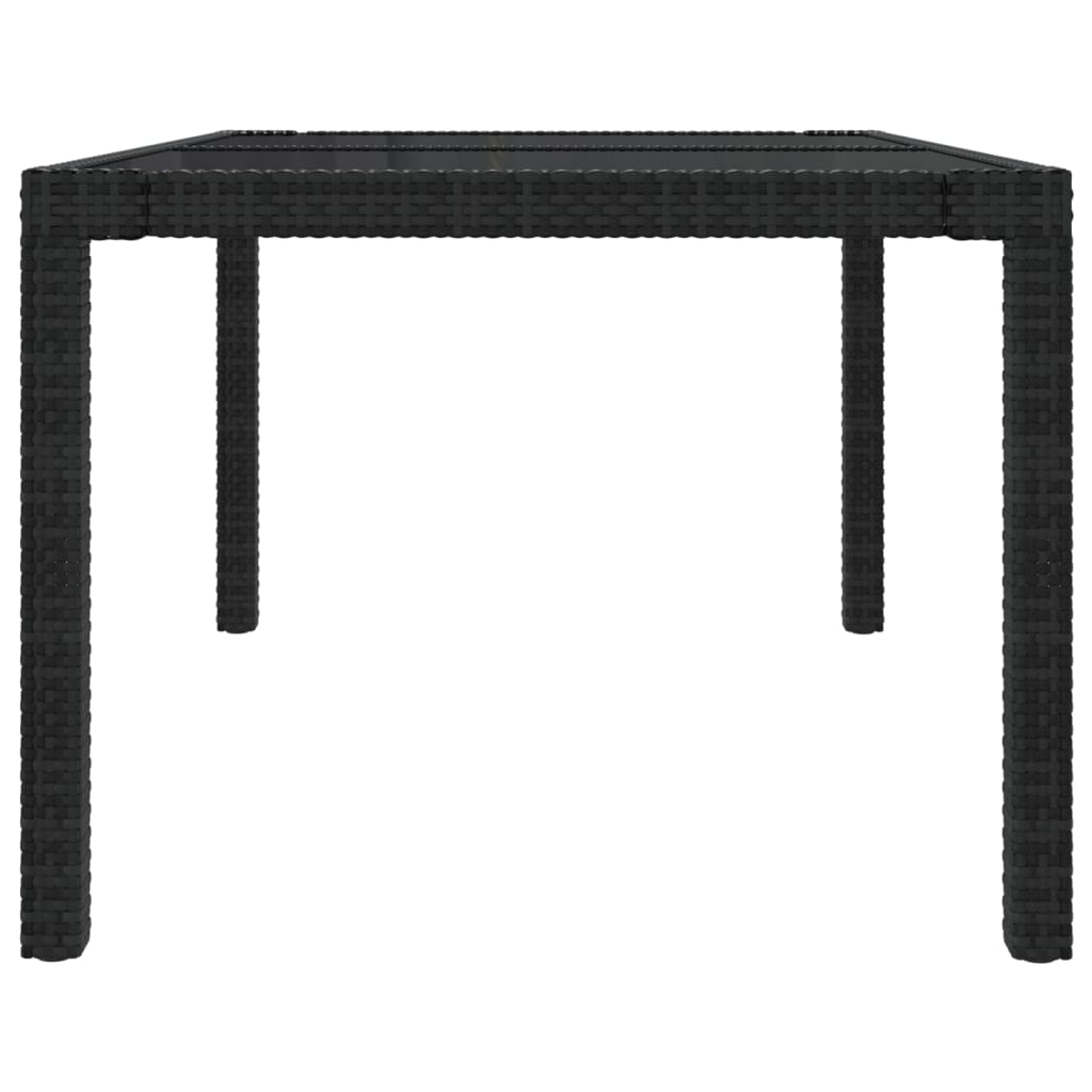 5 Piece Outdoor Dining Set with Cushions Poly Rattan Black