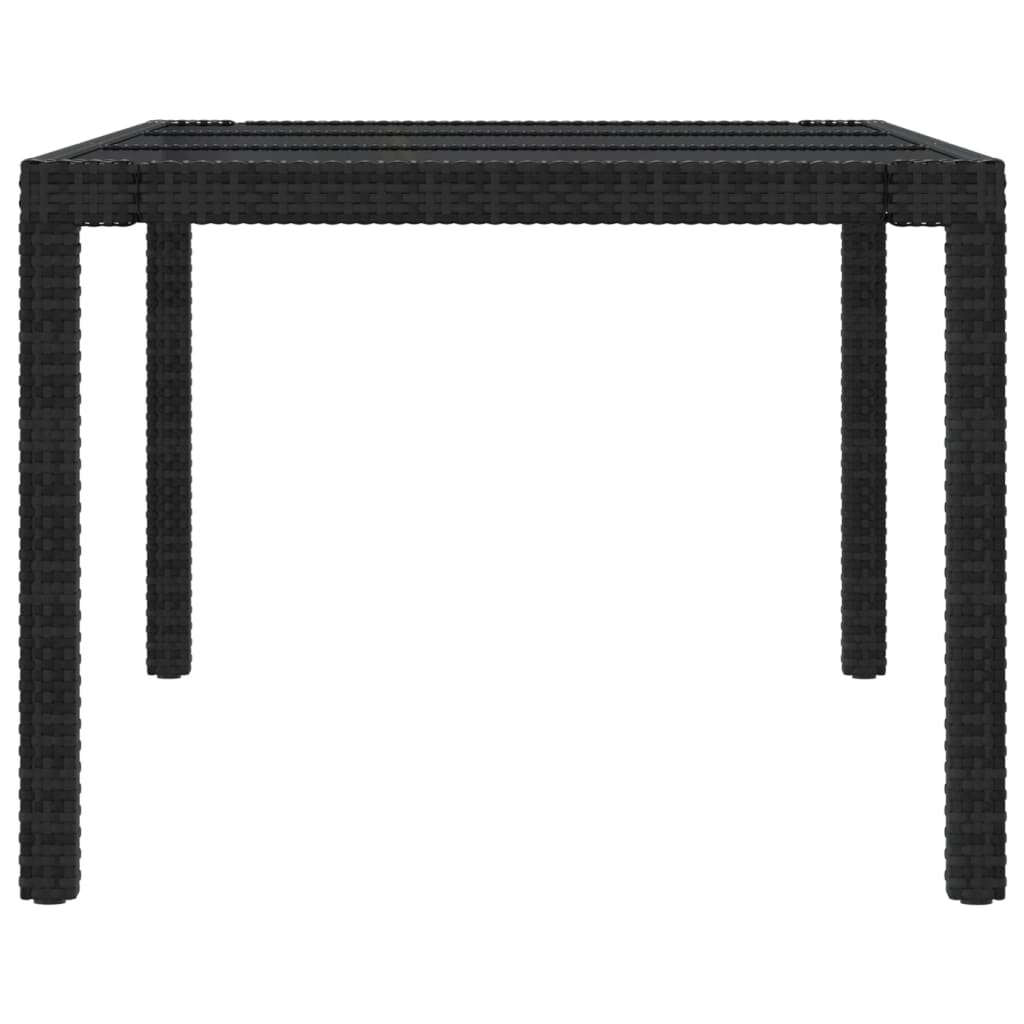 7 Piece Outdoor Dining Set with Cushions Poly Rattan Black