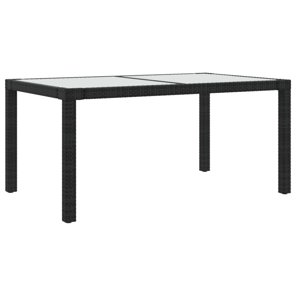 5 Piece Outdoor Dining Set with Cushions Poly Rattan Black