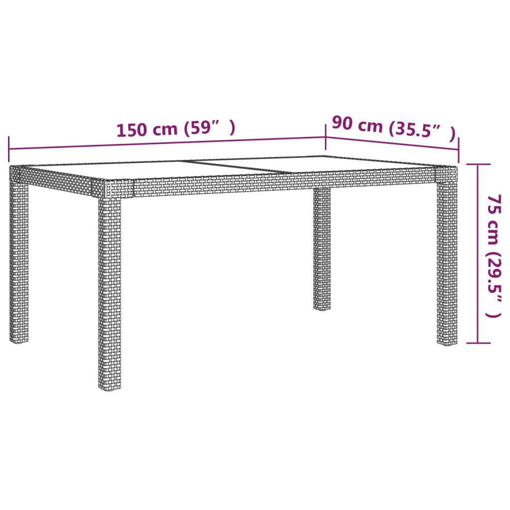 7 Piece Outdoor Dining Set with Cushions Poly Rattan Beige