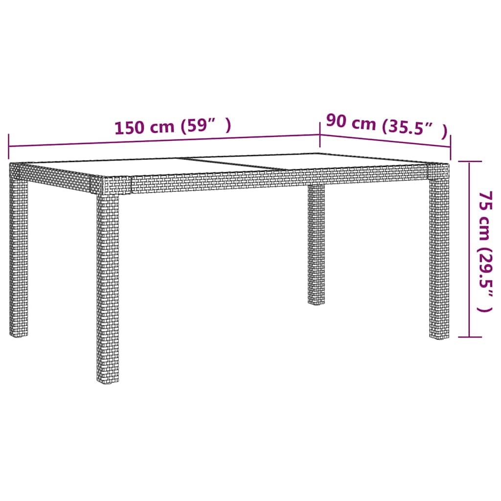 7 Piece Outdoor Dining Set with Cushions Poly Rattan Beige