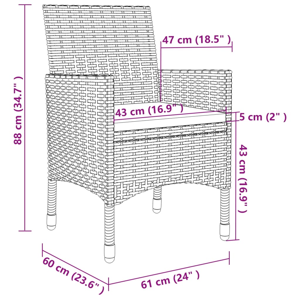 7 Piece Outdoor Dining Set with Cushions Poly Rattan Beige