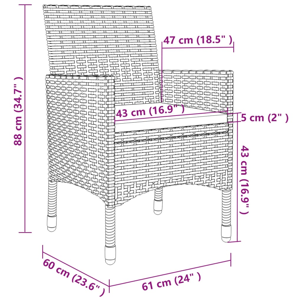 7 Piece Outdoor Dining Set with Cushions Poly Rattan Beige