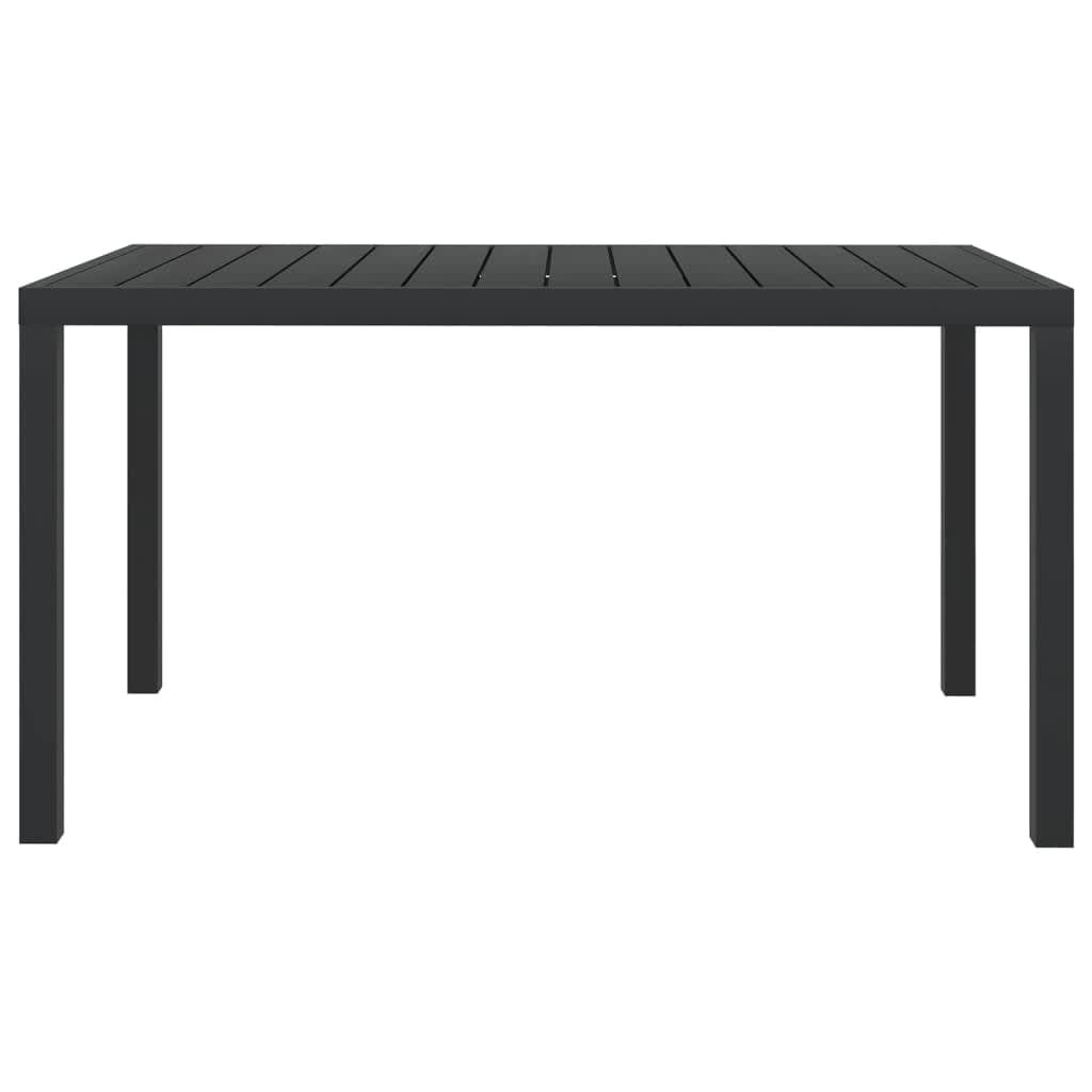 7 Piece Garden Dining Set with Cushions Poly Rattan Black