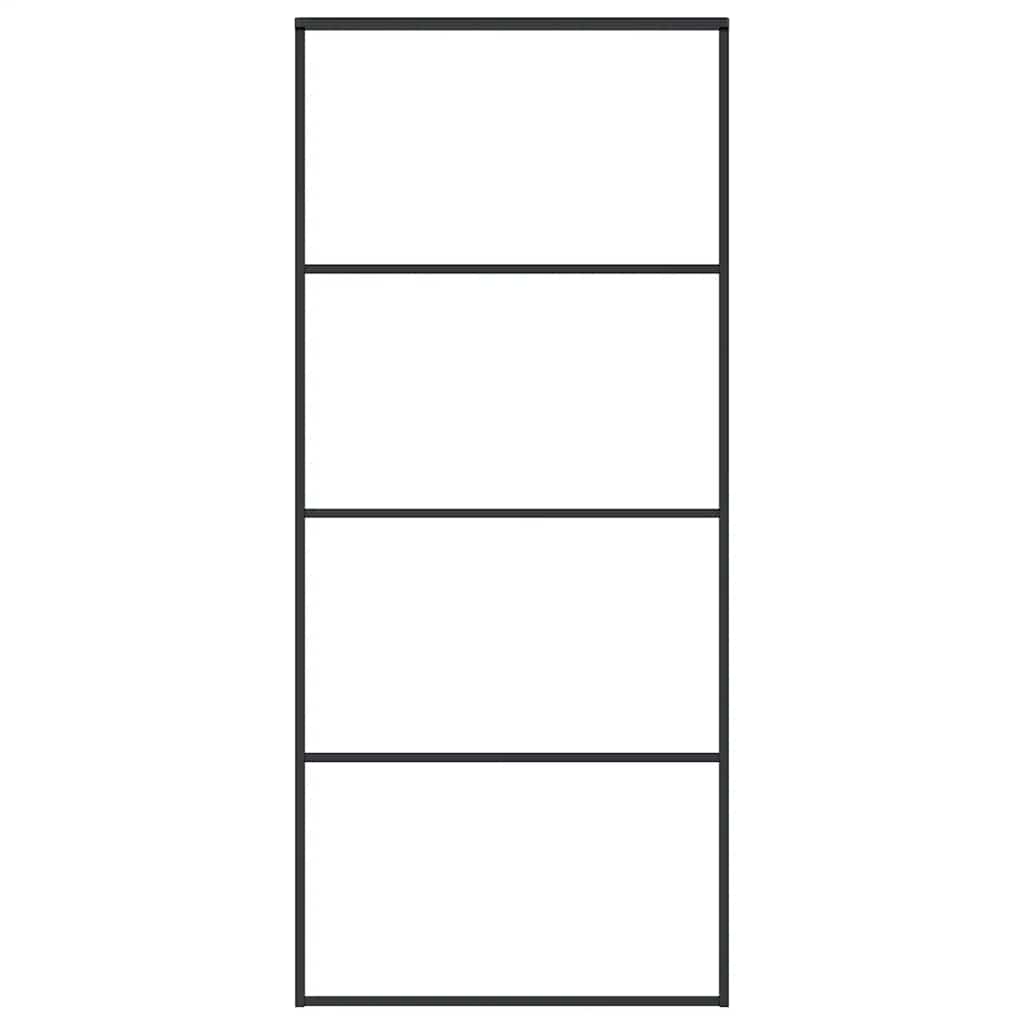 Sliding Door Frosted ESG Glass and Aluminium 90x205 cm Black