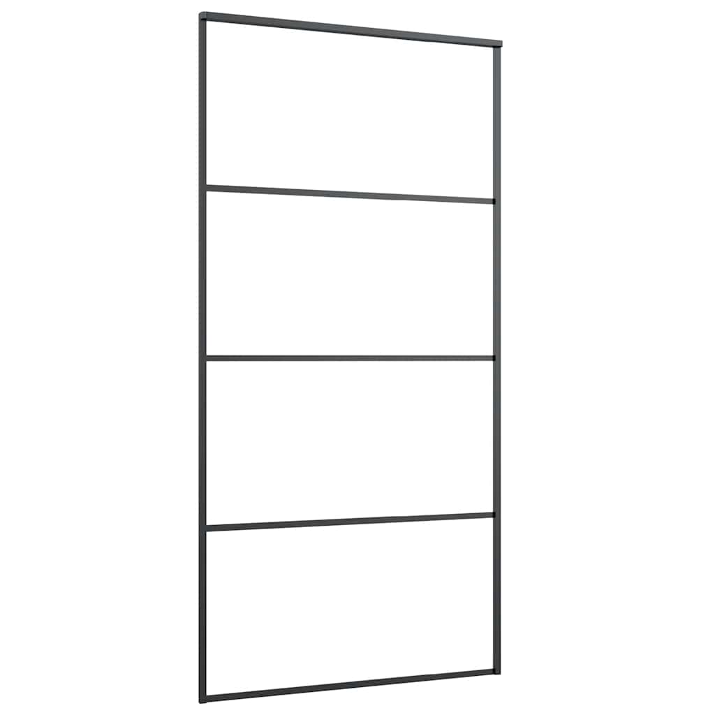Sliding Door Frosted ESG Glass and Aluminium 102.5x205 cm Black