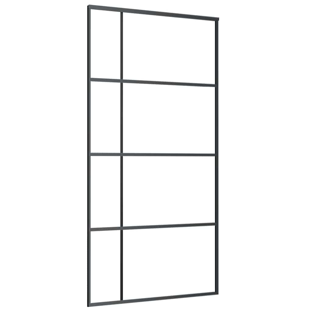 Sliding Door Frosted ESG Glass and Aluminium 102.5x205 cm Black