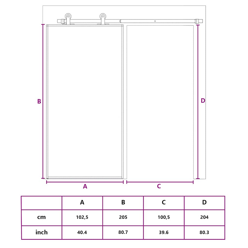 Sliding Door Frosted ESG Glass and Aluminium 102.5x205 cm Black