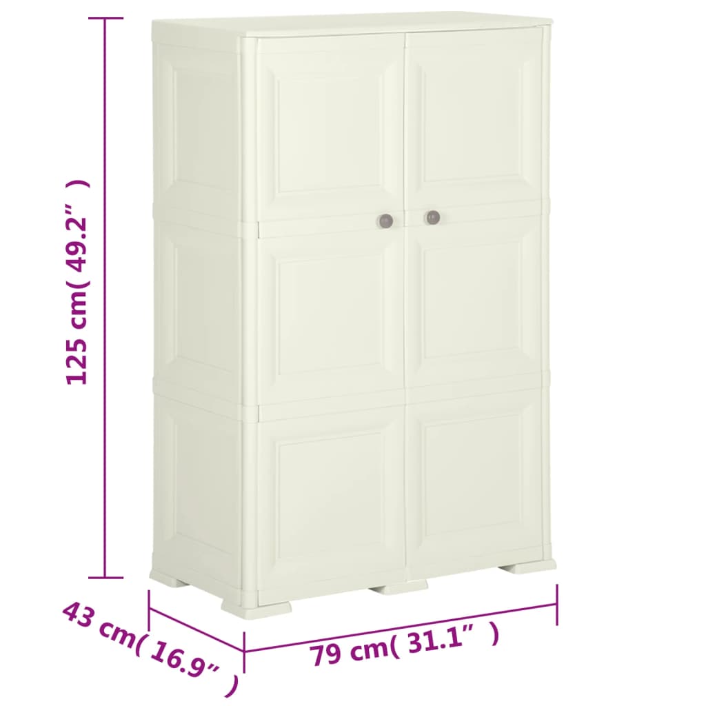 Plastic Cabinet 79x43x125 cm Wood Design Vanilla Ice