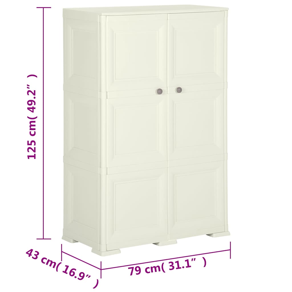 Plastic Cabinet 79x43x125 cm Wood Design Vanilla Ice
