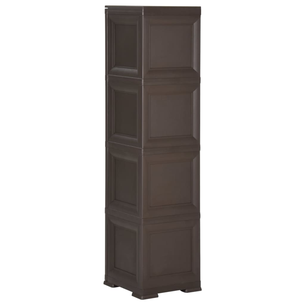 Plastic Cabinet 40x43x164 cm Wood Design Brown