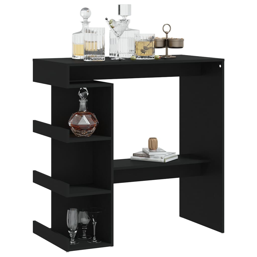 Bar Table with Storage Rack Black 100x50x101.5 cm