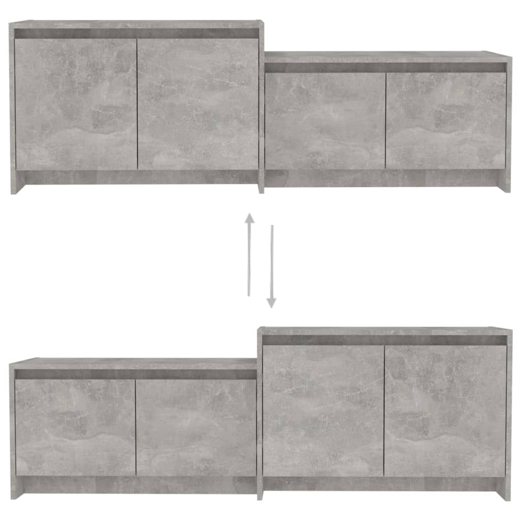 TV Cabinet Concrete Grey 146.5x35x50 cm Engineered Wood