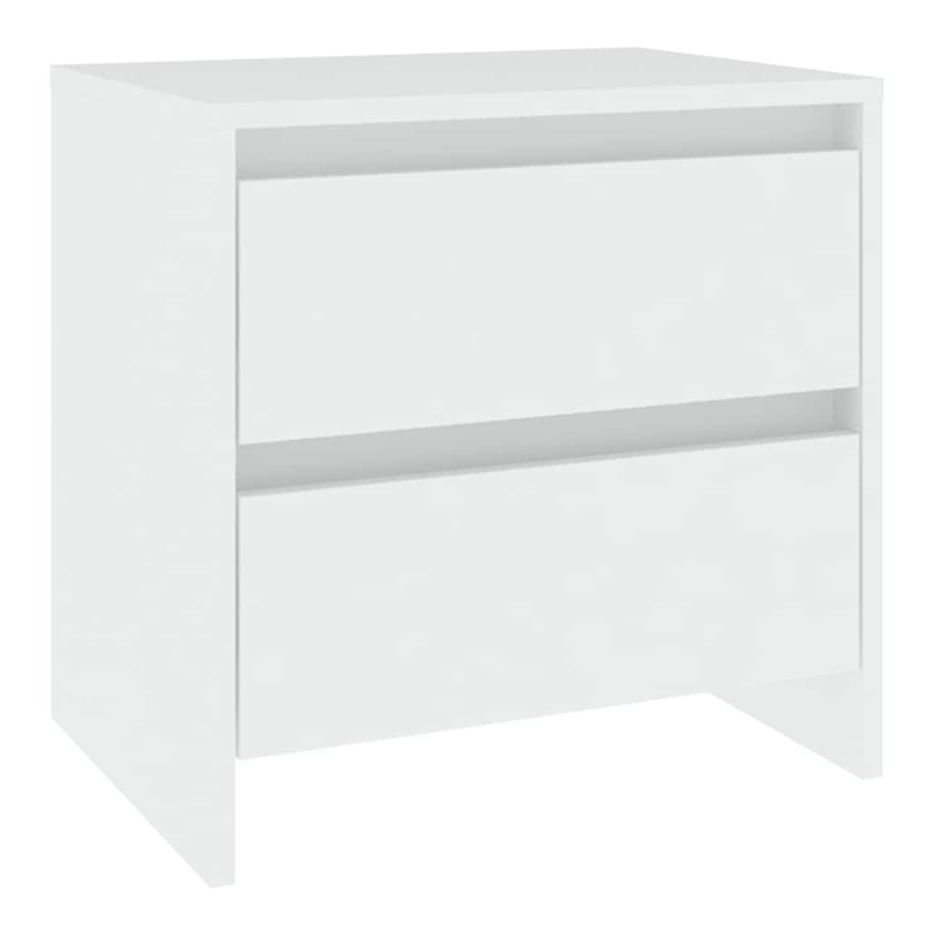 Bedside Cabinet White 45x34.5x44.5 cm Engineered Wood
