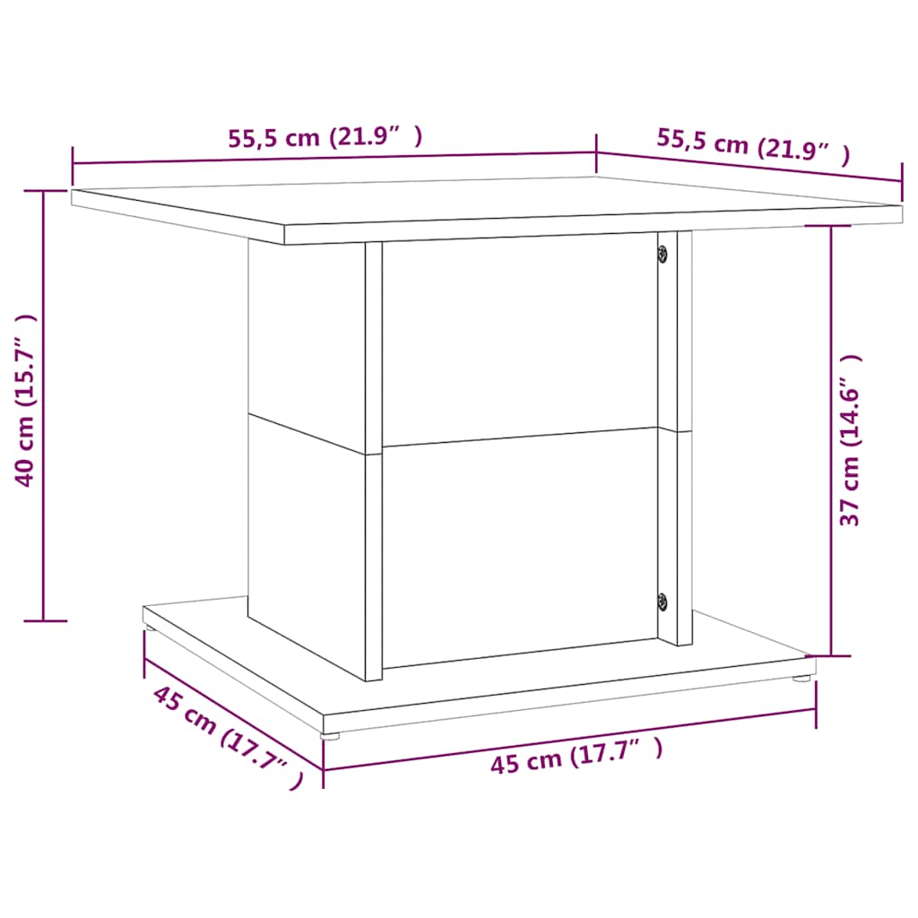 Coffee Table Black 55.5x55.5x40 cm Engineered Wood