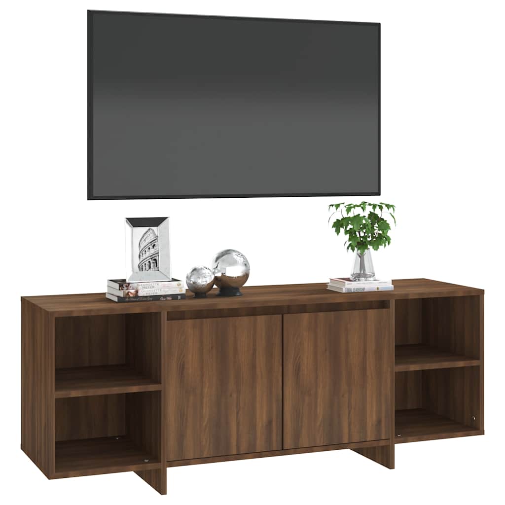 TV Cabinet Brown Oak 130x35x50 cm Engineered Wood