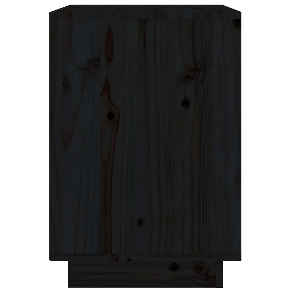 Bedside Cabinet Black 40x35x50 cm Solid Wood Pine