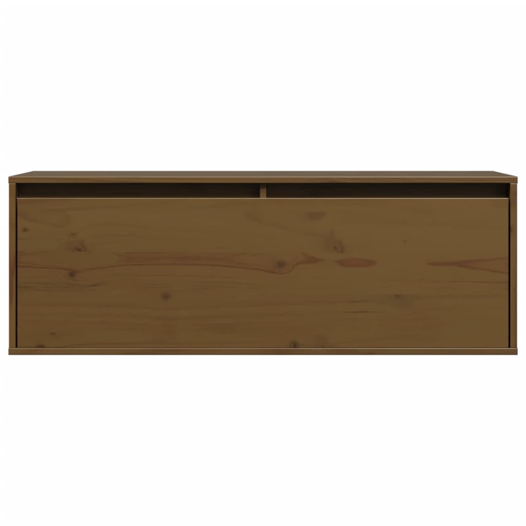 Wall Cabinet Honey Brown 100x30x35 cm Solid Wood Pine