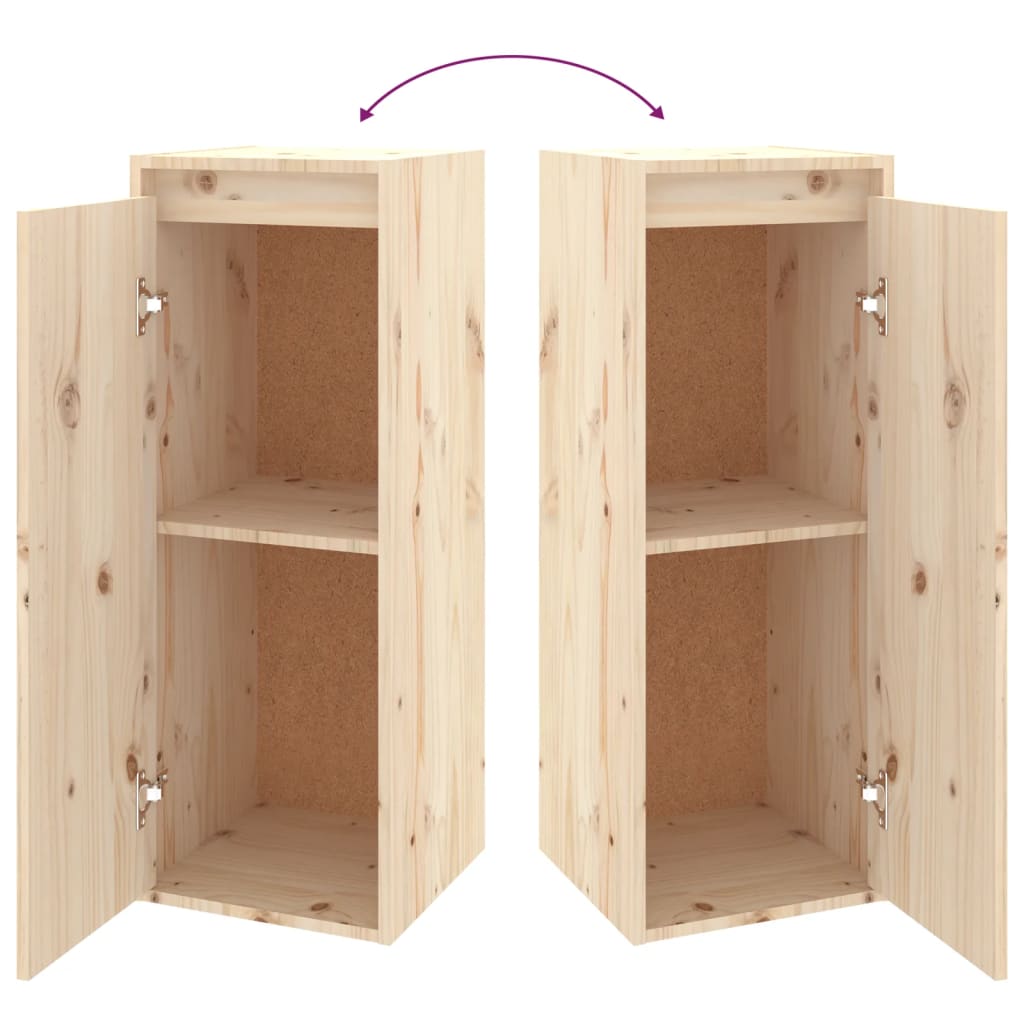 Wall Cabinet 30x30x80 cm Solid Wood Pine