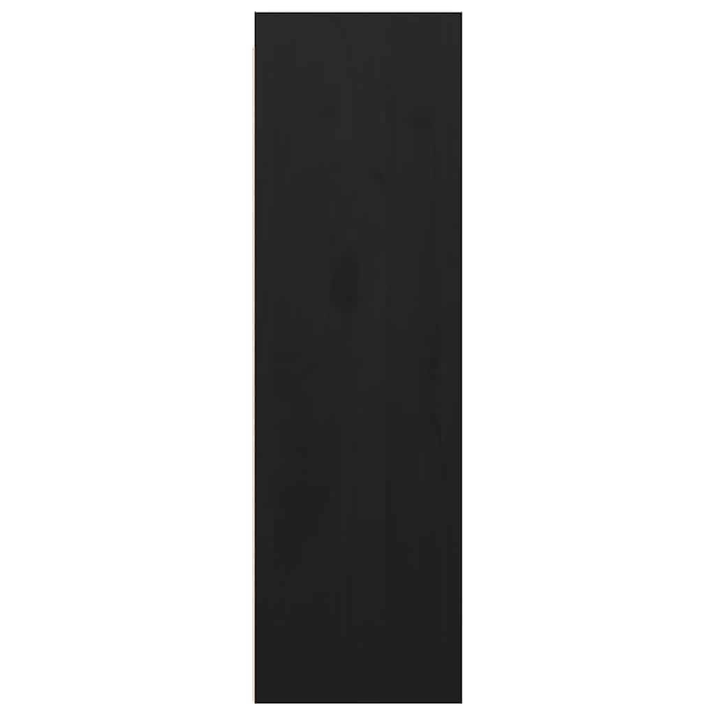 Wall Cabinet Black 30x30x100 cm Solid Wood Pine