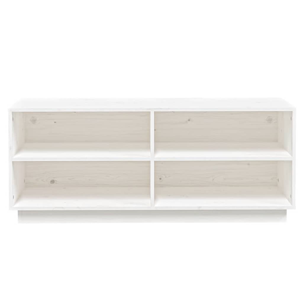 Shoe Cabinet White 110x34x45 cm Solid Wood Pine