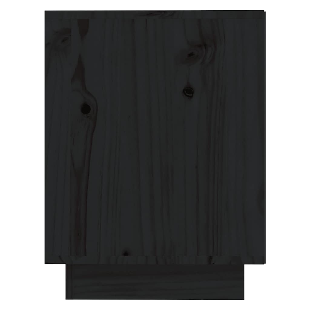 Shoe Cabinet Black 110x34x45 cm Solid Wood Pine