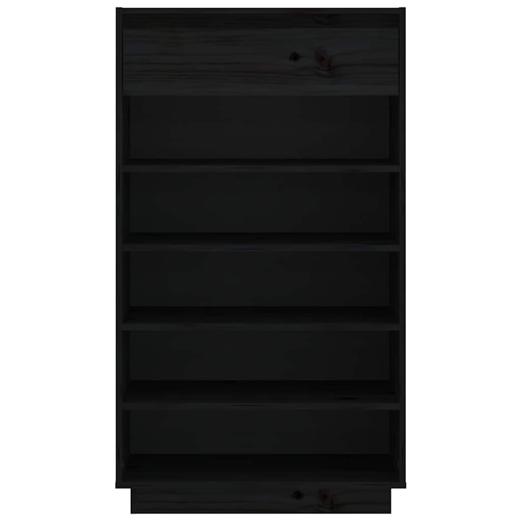 Shoe Cabinet Black 60x34x105 cm Solid Wood Pine
