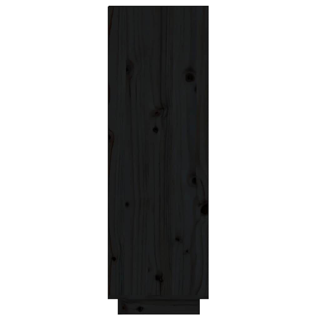 Shoe Cabinet Black 60x34x105 cm Solid Wood Pine