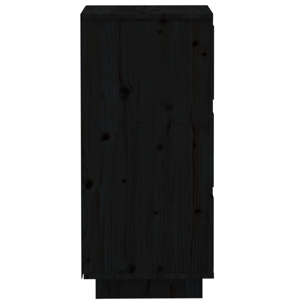 Sideboard Black 32x34x75 cm Solid Wood Pine