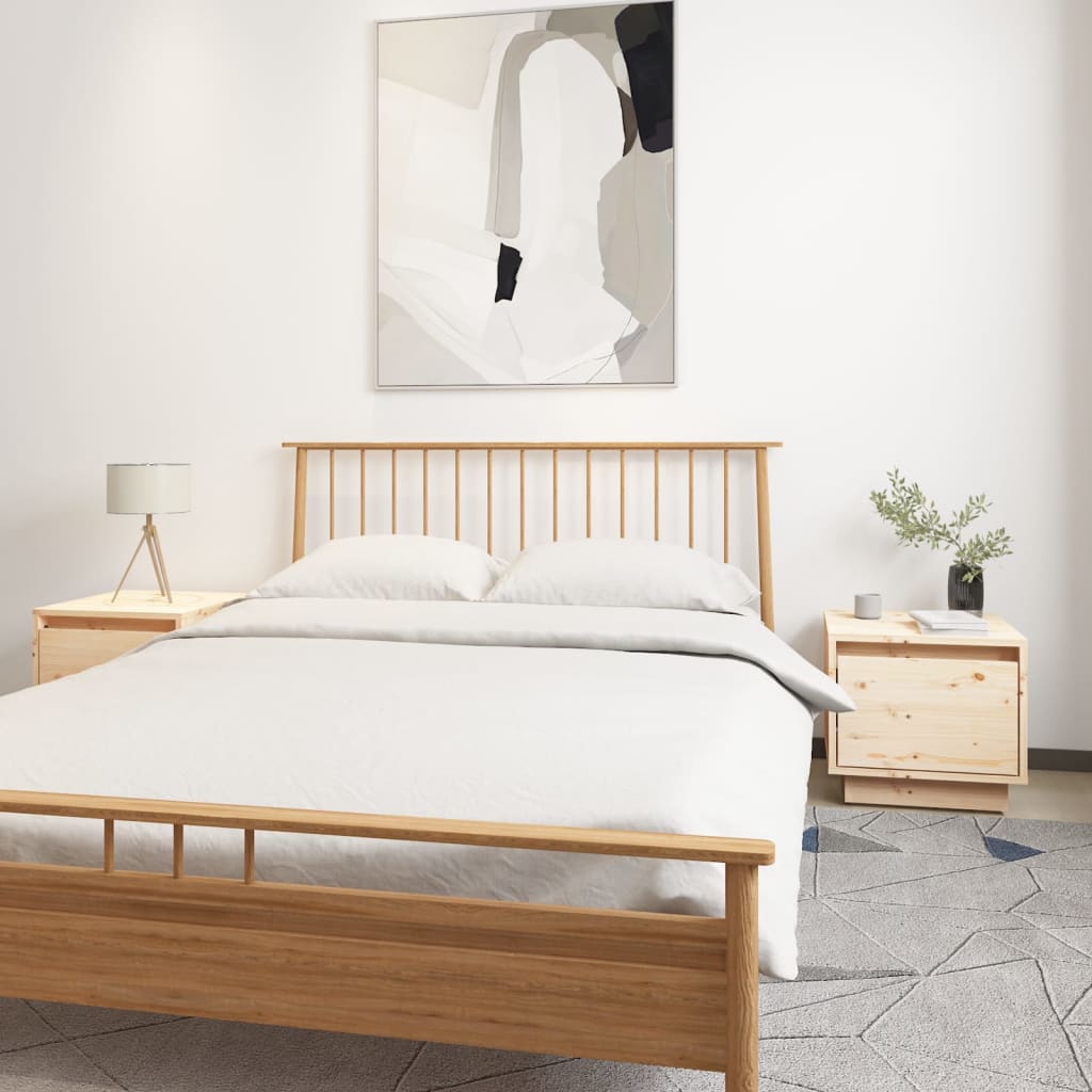 Bedside Cabinets 2 pcs 35x34x32 cm Solid Wood Pine