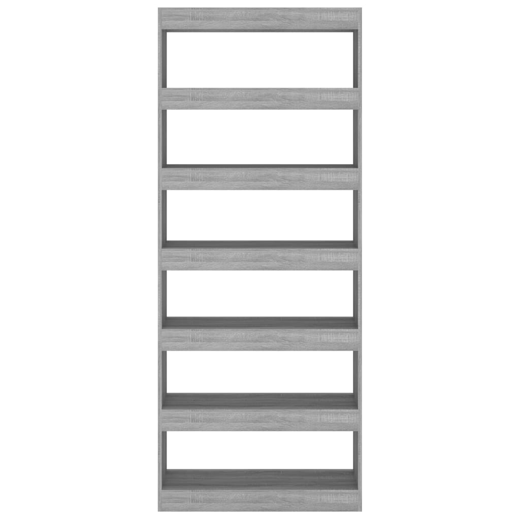 Book Cabinet/Room Divider Grey Sonoma 80x30x198 cm Engineered Wood