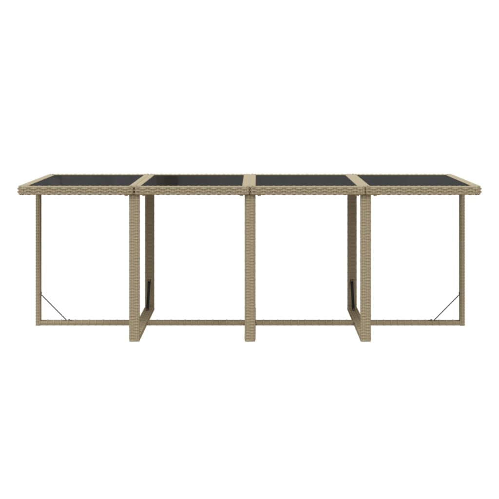 9 Piece Garden Dining Set with Cushions Poly Rattan Beige